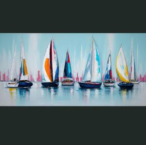 Tableau peinture Marine XXL colorée - Eva Jekins