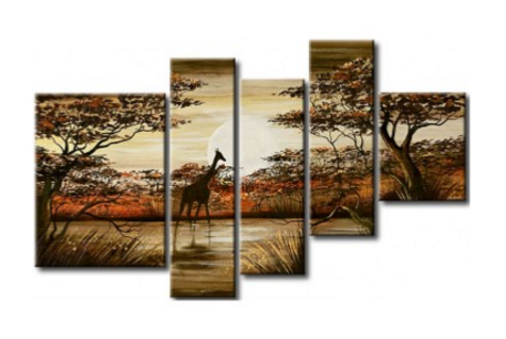 ▷ Tableau Triptyque Girafe